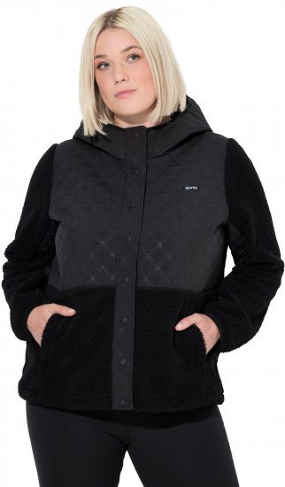 Ulla Popken Mixed Texture Hoodie Black - Felpe & felpe con cappuccio - 