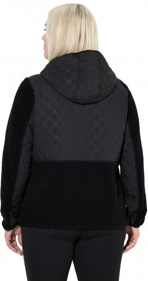 Ulla Popken Mixed Texture Hoodie Black - Felpe & felpe con cappuccio - 
