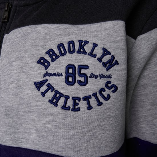 Kam Jeans 7083 Zip Thru Cut & Saw Brooklyn Hoodie Jet Black - Felpe & felpe con cappuccio - Felpe & Felpe con Cappuccio Uomo Taglie Forti