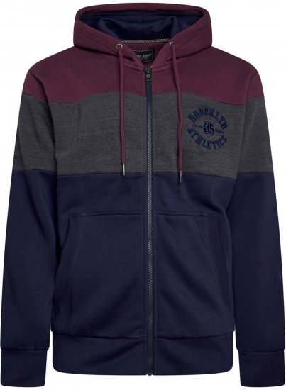 Kam Jeans 7083 Zip Thru Cut & Saw Brooklyn Hoodie Fig - Felpe & felpe con cappuccio - Felpe & Felpe con Cappuccio Uomo Taglie Forti