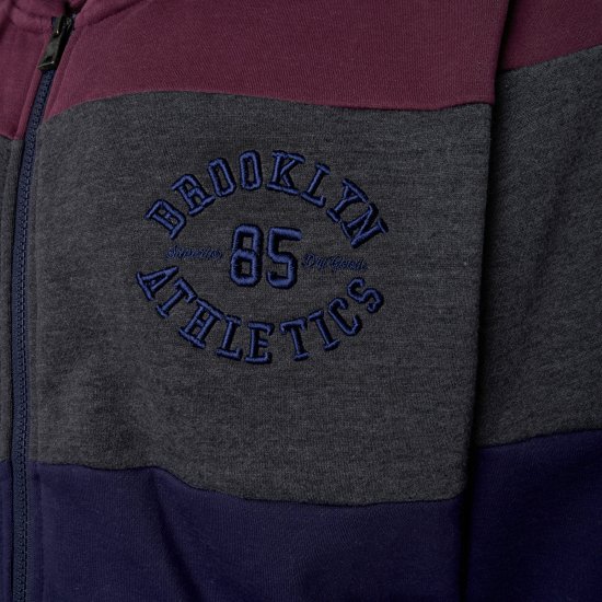 Kam Jeans 7083 Zip Thru Cut & Saw Brooklyn Hoodie Fig - Felpe & felpe con cappuccio - Felpe & Felpe con Cappuccio Uomo Taglie Forti