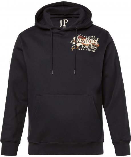 JP1880 Hoodie Breast Print Instinct Black - Felpe & felpe con cappuccio - Felpe & Felpe con Cappuccio Uomo Taglie Forti