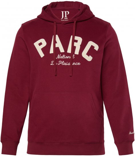JP1880 Hoodie with Embroidery Aubergine - Felpe & felpe con cappuccio - Felpe & Felpe con Cappuccio Uomo Taglie Forti