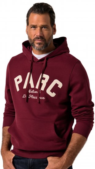 JP1880 Hoodie with Embroidery Aubergine - Felpe & felpe con cappuccio - Felpe & Felpe con Cappuccio Uomo Taglie Forti