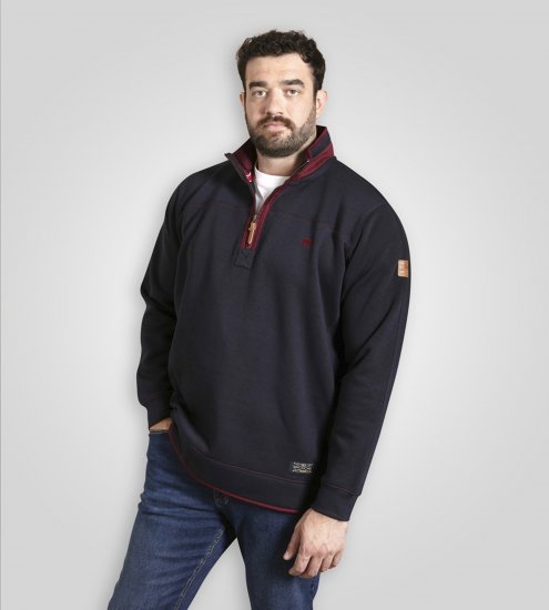 Duke Leicester Quarter Neck Fleece Sweatshirt Navy TALL - TALL felpe - 