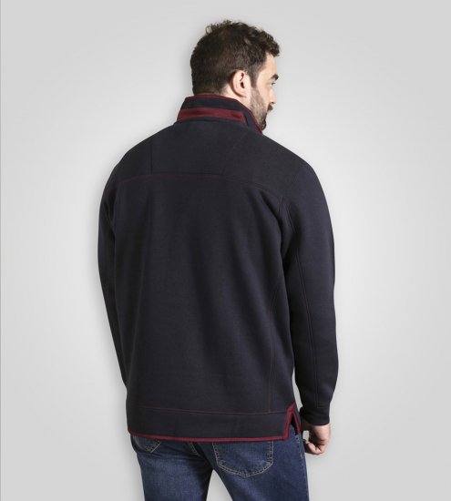 Duke Leicester Quarter Neck Fleece Sweatshirt Navy - Felpe & felpe con cappuccio - Felpe & Felpe con Cappuccio Uomo Taglie Forti