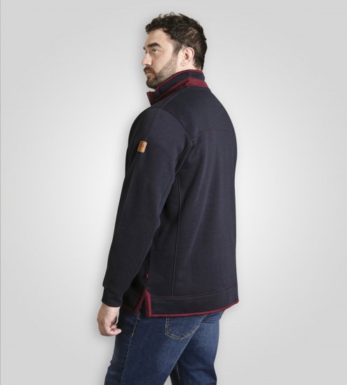 Duke Leicester Quarter Neck Fleece Sweatshirt Navy TALL - TALL felpe - 