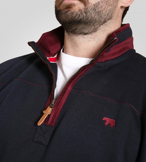 Duke Leicester Quarter Neck Fleece Sweatshirt Navy - Felpe & felpe con cappuccio - Felpe & Felpe con Cappuccio Uomo Taglie Forti
