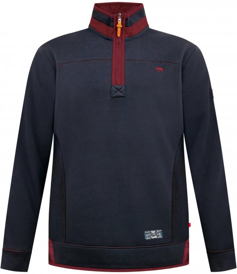 Duke Leicester Quarter Neck Fleece Sweatshirt Navy TALL - TALL felpe - 