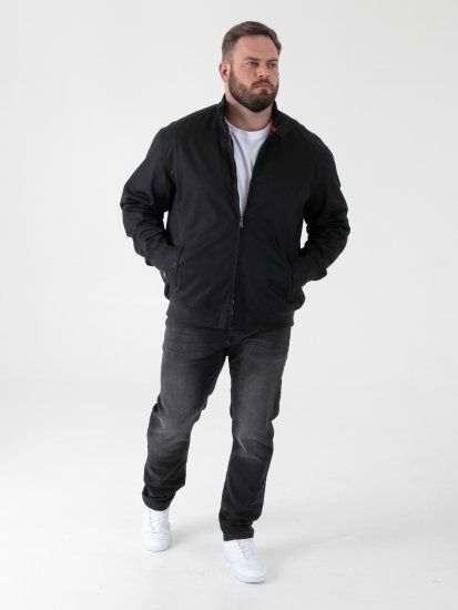 D555 Kent Elastic Rib Hem & Cuffs Harrington Jacket Black - Giubbotti - Giubbotti Uomo Taglie Forti