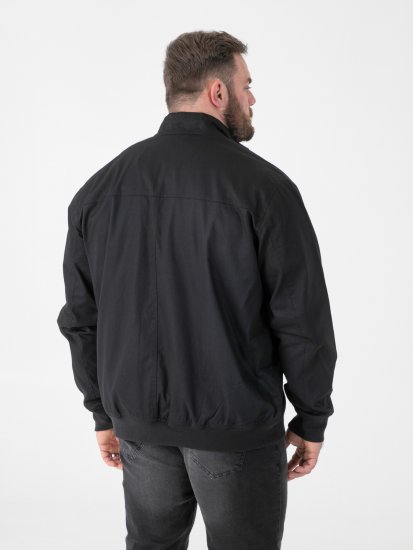 D555 Kent Elastic Rib Hem & Cuffs Harrington Jacket Black - Giubbotti - Giubbotti Uomo Taglie Forti