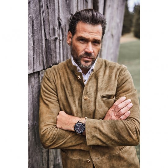 JP1880 Traditional Jacket Janker Goat Suede Brown - Trachten & Oktoberfest - Costumi Oktoberfest taglie forti (Trachten)