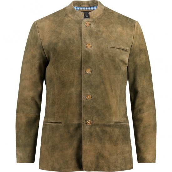 JP1880 Traditional Jacket Janker Goat Suede Brown - Trachten & Oktoberfest - Costumi Oktoberfest taglie forti (Trachten)