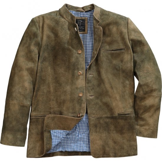 JP1880 Traditional Jacket Janker Goat Suede Brown - Trachten & Oktoberfest - Costumi Oktoberfest taglie forti (Trachten)