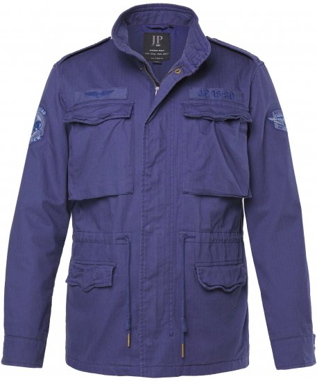 JP1880 Field Jacket with Badges Vintage Look Light Azure Blue - Giubbotti - Giubbotti Uomo Taglie Forti