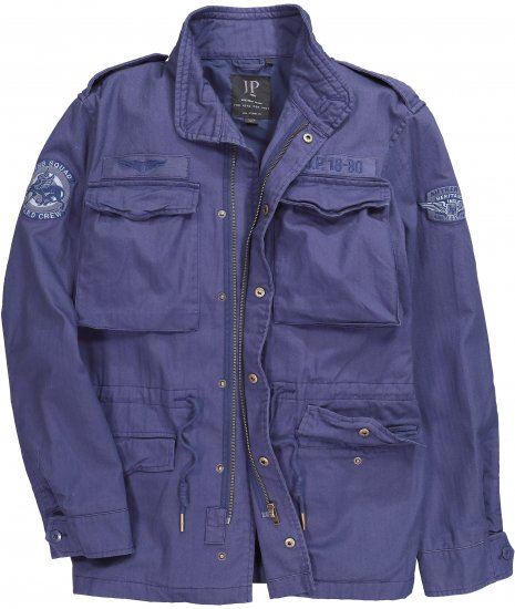 JP1880 Field Jacket with Badges Vintage Look Light Azure Blue - Giubbotti - Giubbotti Uomo Taglie Forti