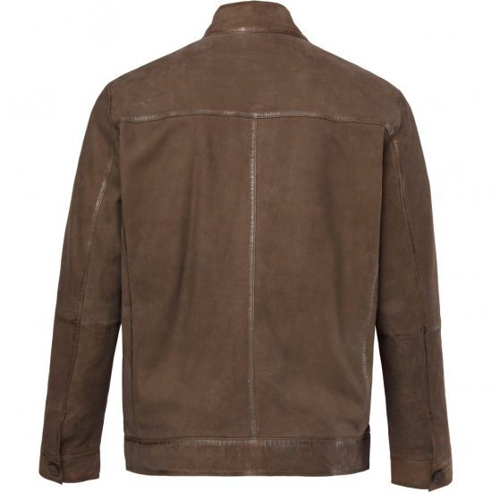 JP1880 Leather Jacket Lambskin Suede Brown - Giubbotti - Giubbotti Uomo Taglie Forti