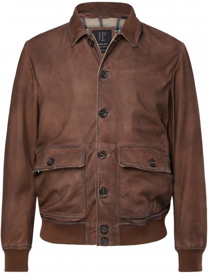 JP1880 Finest Goat Suede Leather Blouson Tobacco Brown - Giubbotti - Giubbotti Uomo Taglie Forti