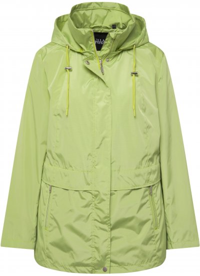 Ulla Popken HYPRAR Water-Repellent Windbreaker Lime Green - Ulla Popken - 