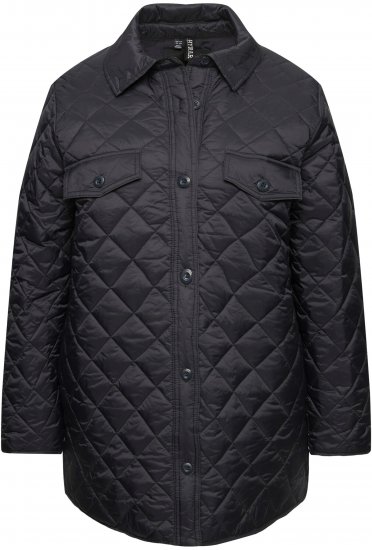 Ulla Popken Quilted Water Repellent Shirt Jacket Black - Giacche - 