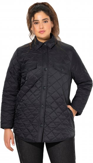 Ulla Popken Quilted Water Repellent Shirt Jacket Black - Giacche - 