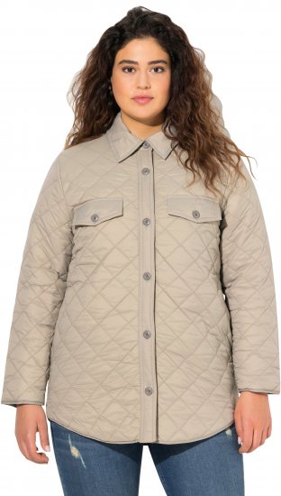 Ulla Popken Quilted Water Repellent Shirt Jacket Medium Grey - Giacche - 