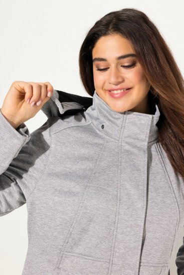 Ulla Popken HYPRAR Melange Softshell Jacket Grey Melange - Giacche - Giacche taglie forti da donna