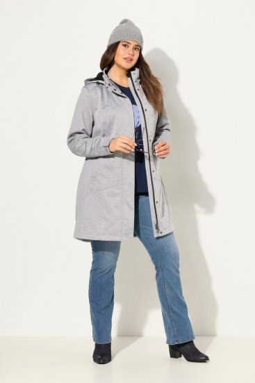 Ulla Popken HYPRAR Melange Softshell Jacket Grey Melange - Giacche - Giacche taglie forti da donna