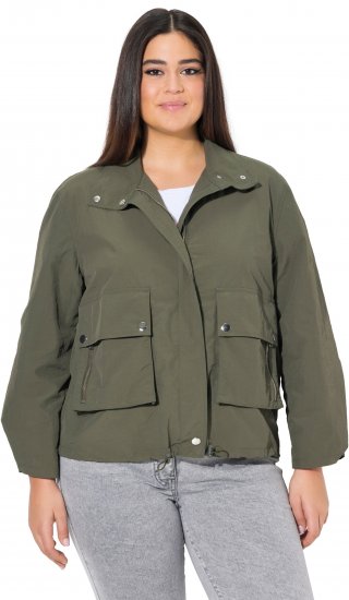 Ulla Popken Cargo Style Elastic Hem Jacket Olive Grey - Giacche - 