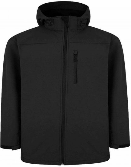 Espionage FL033 Softshell Jacket with Detachable Hood Black - Giubbotti - Giubbotti Uomo Taglie Forti