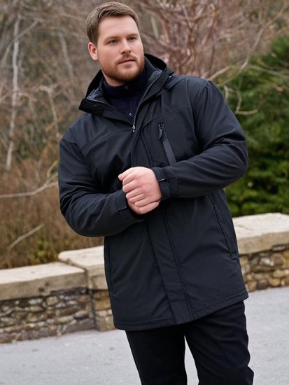Espionage JT121 Padded Waterproof Coat Black - Giubbotti - Giubbotti Uomo Taglie Forti