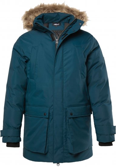 Men Plus Parka With Fur Hood Dark Green - Giubbotti - Giubbotti Uomo Taglie Forti