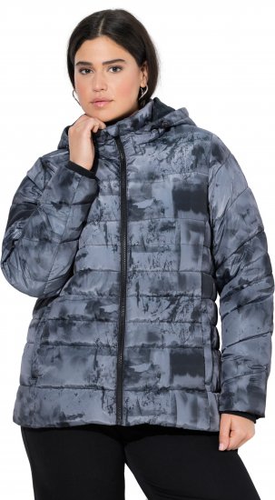Ulla Popken HYPRAR Quilted Abstract Print Jacket Black - Giacche - 