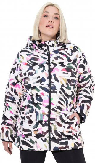 Ulla Popken HYPRAR Water-Repellent Allover Print Jacket Pale Beige - Giacche - 