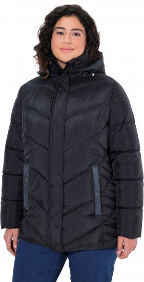 Ulla Popken HYPRAR Reflective Detail Quilted Jacket Black - Giacche - 