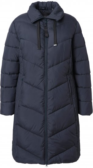 Ulla Popken HYPRAR Longline Water Repellent Jacket Navy - Ulla Popken - 