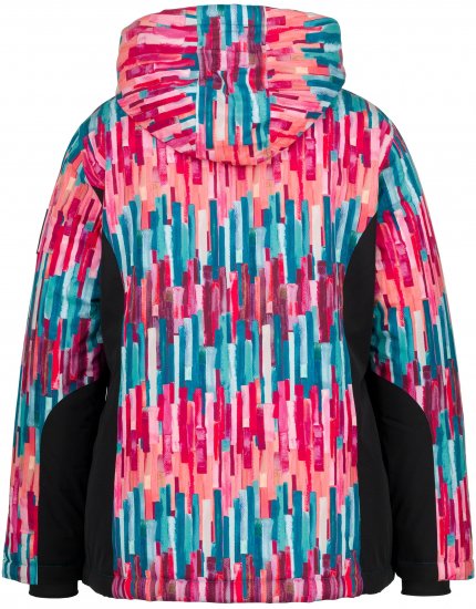 Ulla Popken HYPRAR Graphic Stripe Fully Lined Ski Jacket Teal - Giacche - 