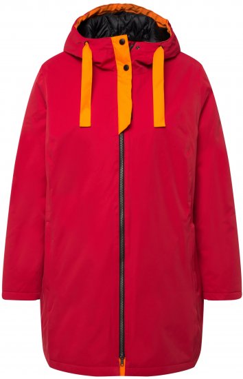 Ulla Popken HYPRAR Triple Function Contrast Trim Quilted Lining Jacket Salsa Red - Giacche - 