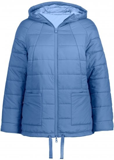 Ulla Popken Reversible Butterfly Print Fully Lined Quilted Jacket Blue Denim - Giacche - 