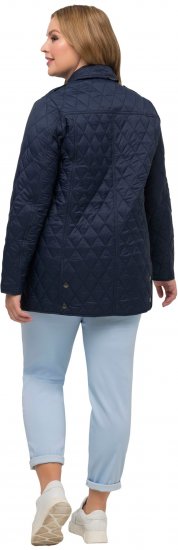 Ulla Popken Quilted Jacket with Plaid Lining Navy - Giacche - 