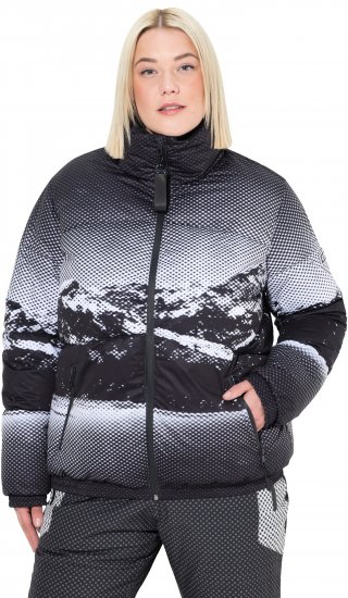 Ulla Popken HYPRAR Mountain Scene Performance Puffer Jacket Black - Giacche - 