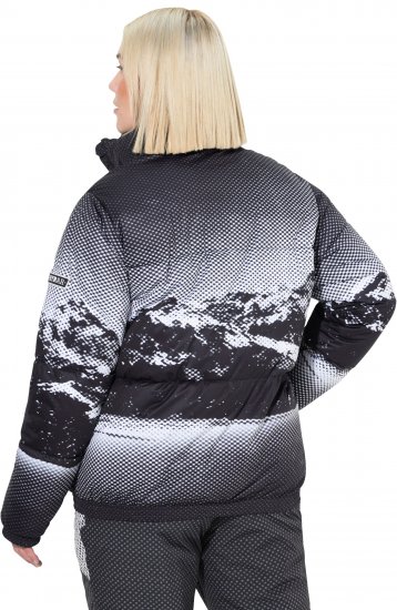 Ulla Popken HYPRAR Mountain Scene Performance Puffer Jacket Black - Giacche - 