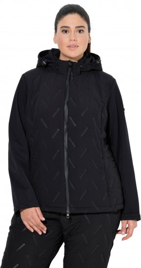 Ulla Popken Triple Function Laser Quilted Softshell Jacket Black - Giacche - 