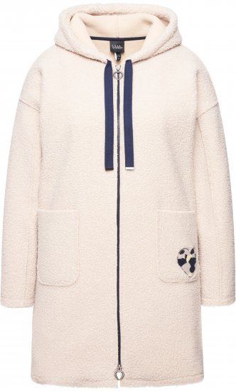 Ulla Popken Oversized Teddy Plush Heart Detail Jacket Pebble Grey - Giacche - 