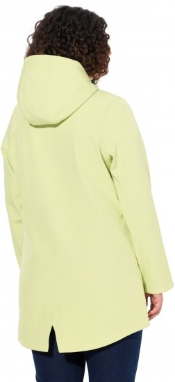 Ulla Popken Hyprar Soft Shell Water Repellent Hooded Jacket Lime Green - Giacche - 
