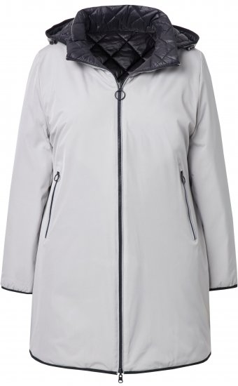 Ulla Popken HYPRAR Reversible Quilted Jacket Medium Grey - Giacche - 