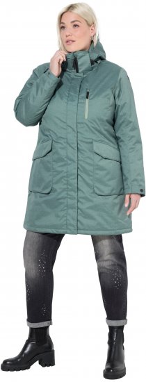 Ulla Popken HYPRAR Drawstring Waist Parka Grey Green - Giacche - 