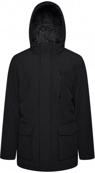 Kam Jeans KV144 Long Quilted Softshell Parka Black - Giubbotti - Giubbotti Uomo Taglie Forti