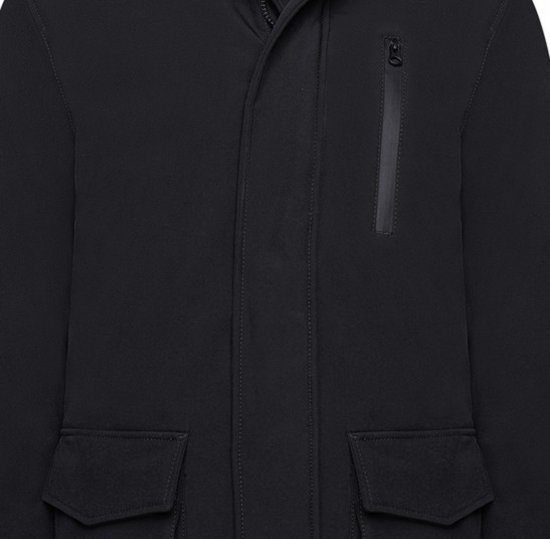 Kam Jeans KV144 Long Quilted Softshell Parka Black - Giubbotti - Giubbotti Uomo Taglie Forti