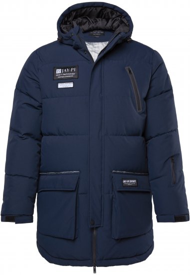 JAY-PI Warm Quilted Parka Dual Function, Wind and Water Repellant Navy - Giubbotti - Giubbotti Uomo Taglie Forti